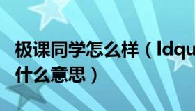 极课同学怎么样（ldquo 极课同学 rdquo 是什么意思）