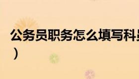 公务员职务怎么填写科员（公务员职务怎么填）