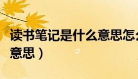 读书笔记是什么意思怎么写（读书笔记是什么意思）