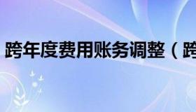 跨年度费用账务调整（跨年度费用账务处理）