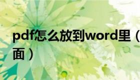 pdf怎么放到word里（pdf怎么放到word里面）