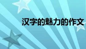 汉字的魅力的作文（汉字的魅力）