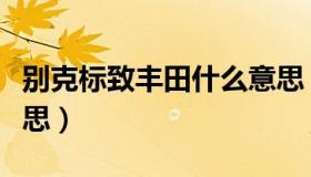 别克标致丰田什么意思（别克标致丰田什么意思）