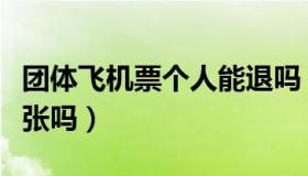 团体飞机票个人能退吗（团体飞机票可以退一张吗）