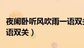 夜阑卧听风吹雨一语双关（夜阑卧听风吹雨一语双关）