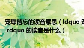 宠辱偕忘的读音意思（ldquo 宠辱偕忘 rdquo 中 ldquo 偕 rdquo 的读音是什么）