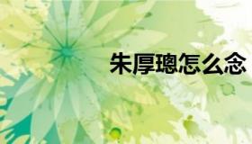 朱厚璁怎么念（朱厚璁）