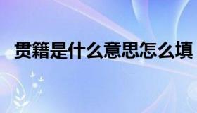 贯籍是什么意思怎么填（贯籍是什么意思）