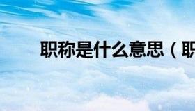 职称是什么意思（职称是什么意思）
