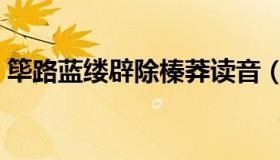筚路蓝缕辟除榛莽读音（筚路蓝缕辟除榛莽）