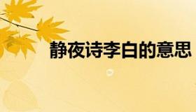 静夜诗李白的意思（静夜诗李白）
