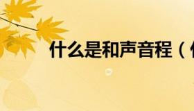 什么是和声音程（什么是和留言）