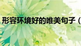 形容环境好的唯美句子（形容环境好的成语）