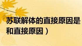苏联解体的直接原因是（苏联解体的根本原因和直接原因）