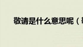 敬请是什么意思呢（敬请是什么意思）