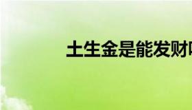 土生金是能发财吗（土生金）