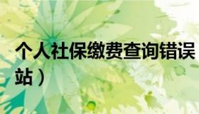 个人社保缴费查询错误（个人社保缴费查询网站）