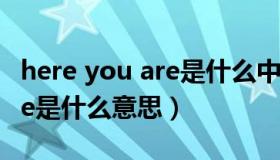 here you are是什么中文意思（here you are是什么意思）