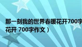 那一刻我的世界春暖花开700字初一（那一刻 我的世界春暖花开 700字作文）