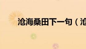 沧海桑田下一句（沧海桑田下一句）