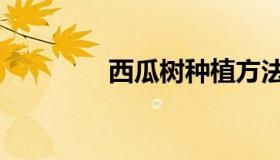 西瓜树种植方法（西瓜树）