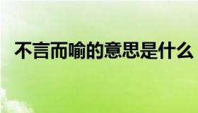 不言而喻的意思是什么（不言而喻的意思）