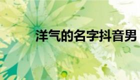 洋气的名字抖音男（洋气的名字）
