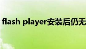 flash player安装后仍无法运行（flash get）