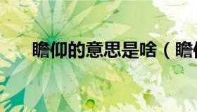 瞻仰的意思是啥（瞻仰的意思是什么）
