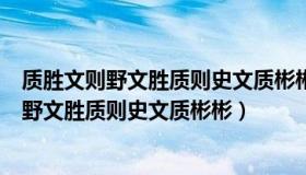 质胜文则野文胜质则史文质彬彬然后君子的例子（质胜文则野文胜质则史文质彬彬）