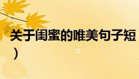关于闺蜜的唯美句子短（关于闺蜜的唯美句子）