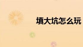 填大坑怎么玩（填大坑）
