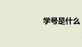学号是什么（学号）