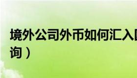 境外公司外币如何汇入国内银行（境外公司查询）