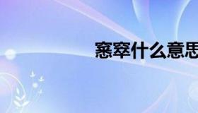 窸窣什么意思（窸窣）