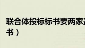 联合体投标标书要两家盖章吗（联合体投标标书）
