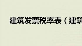 建筑发票税率表（建筑发票税率是多少）