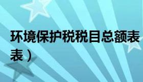 环境保护税税目总额表（环境保护税税目税率表）