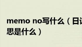 memo no写什么（日记本上Memo No的意思是什么）