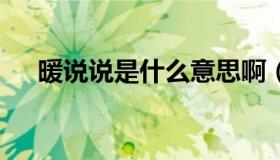 暖说说是什么意思啊（nss是什么意思）