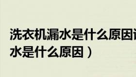 洗衣机漏水是什么原因该如何处理（洗衣机漏水是什么原因）
