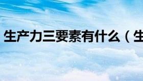 生产力三要素有什么（生产力三要素是什么）