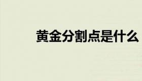 黄金分割点是什么（黄金分割点）