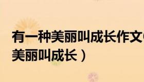 有一种美丽叫成长作文600字记叙文（有一种美丽叫成长）