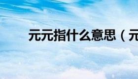 元元指什么意思（元元指什么意思）