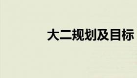 大二规划及目标（大二规划）