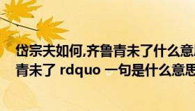 岱宗夫如何,齐鲁青未了什么意思（ldquo 岱宗夫如何 齐鲁青未了 rdquo 一句是什么意思）