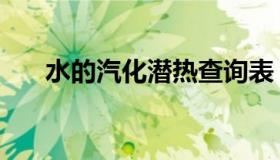 水的汽化潜热查询表（水的汽化潜热）