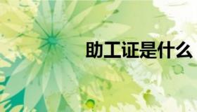 助工证是什么（助工证）