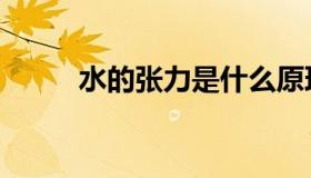 水的张力是什么原理（水的张力）